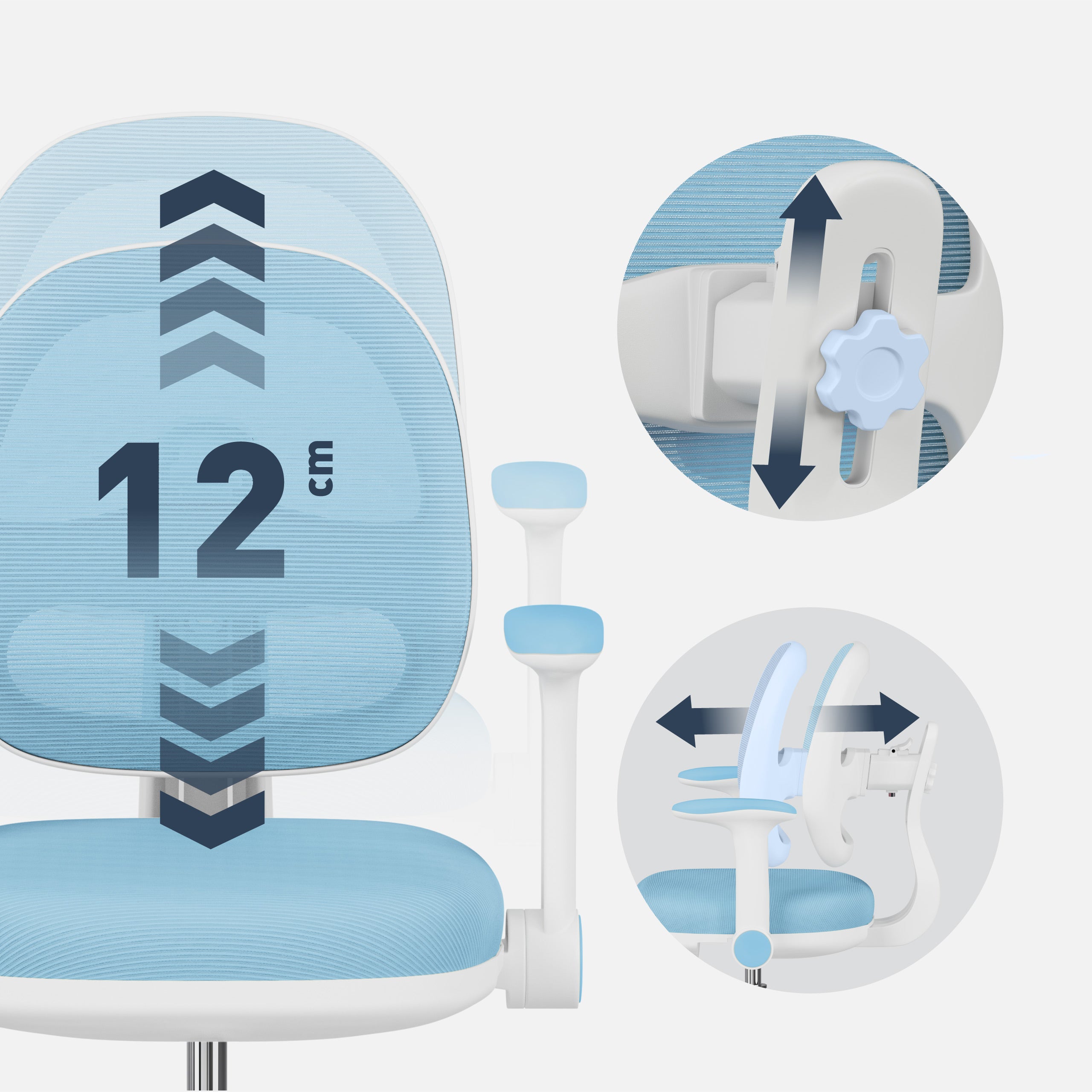 Ergonomische bureaustoel voor kinderen: Mark Adler Junior 3.6 Blue