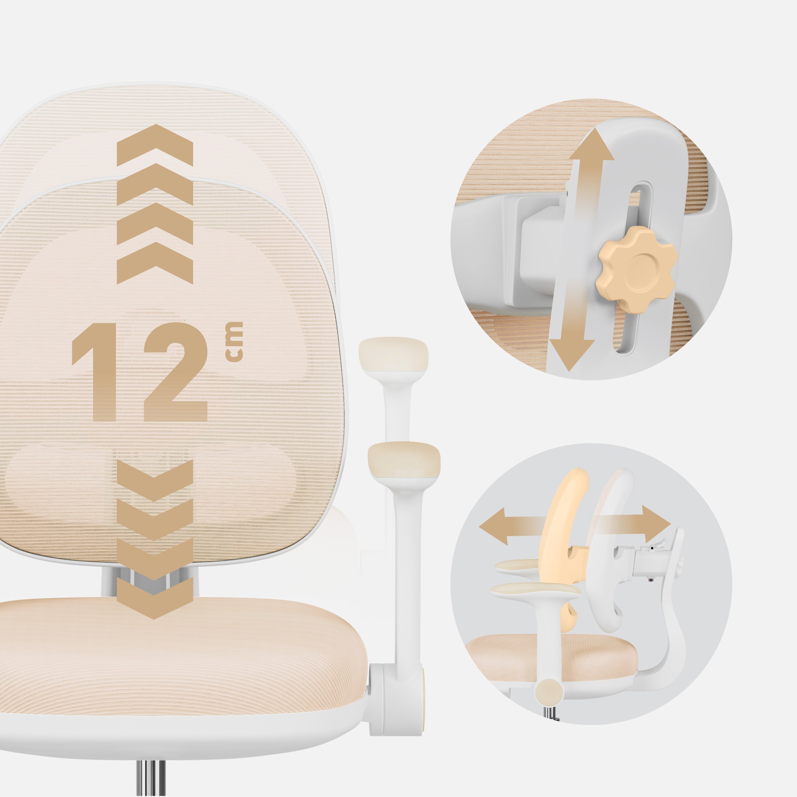 Ergonomische bureaustoel voor kinderen: Mark Adler Junior 3.6 Beige
