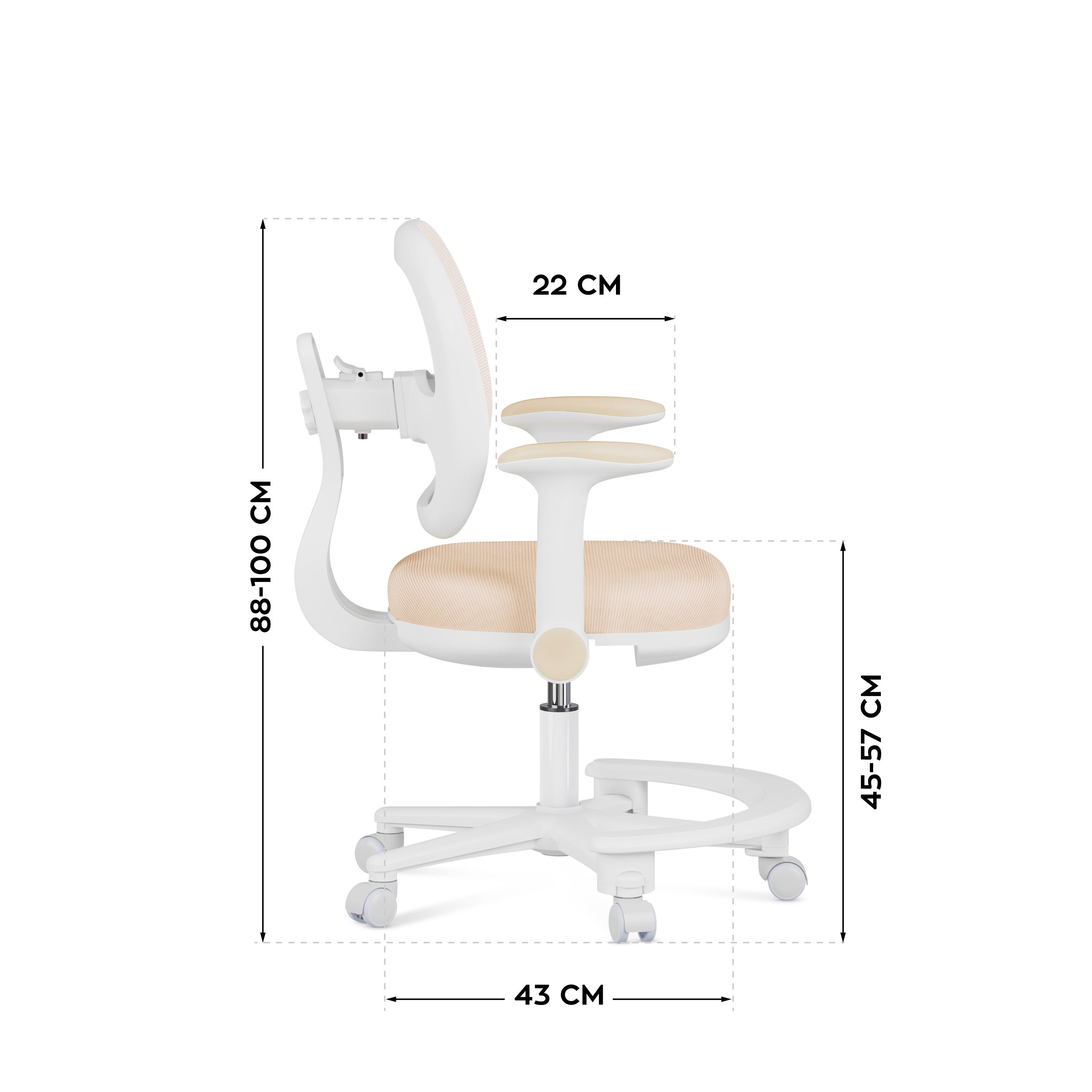 Ergonomische bureaustoel voor kinderen: Mark Adler Junior 3.6 Beige