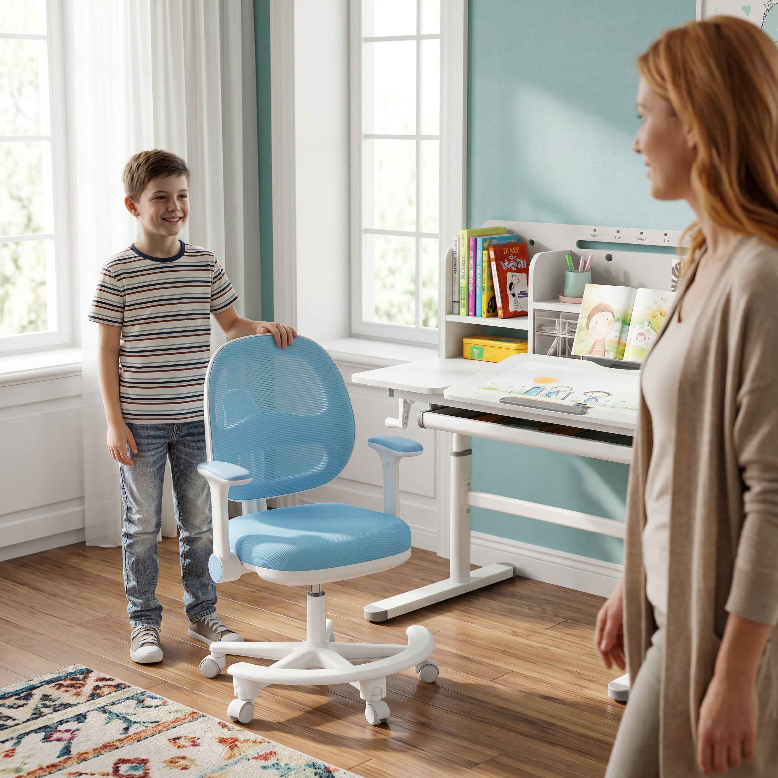 Ergonomische bureaustoel voor kinderen: Mark Adler Junior 3.6 Blue