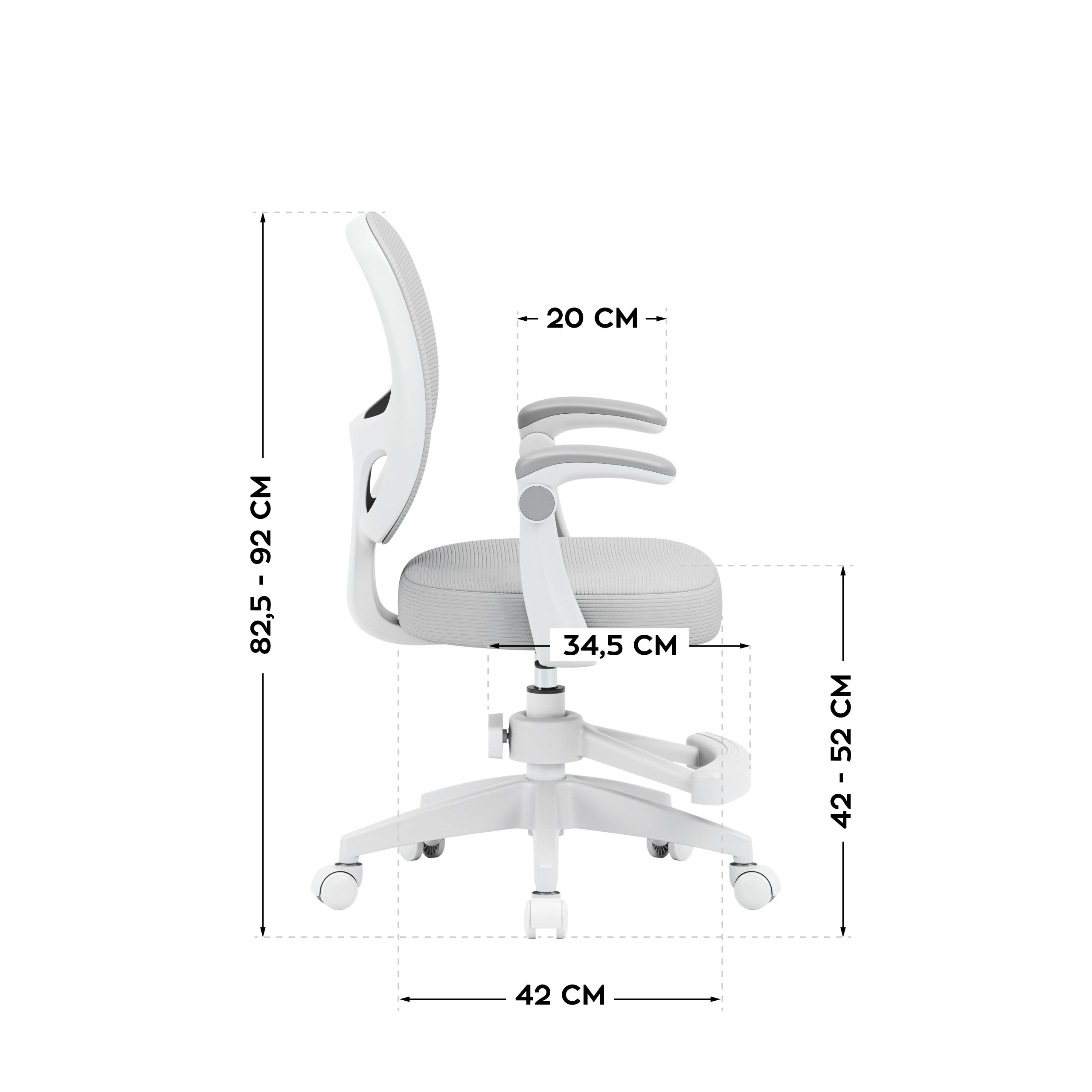 Mark Adler Junior 3.1 Grey draaistoel voor kinderen