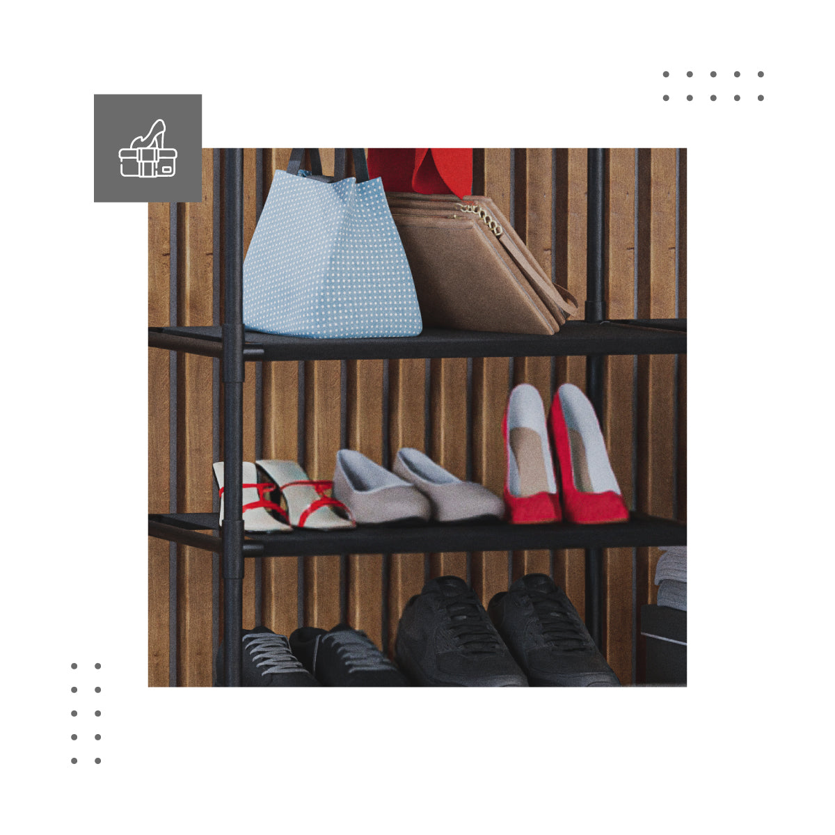 6 planken voor schoenen en accessoires