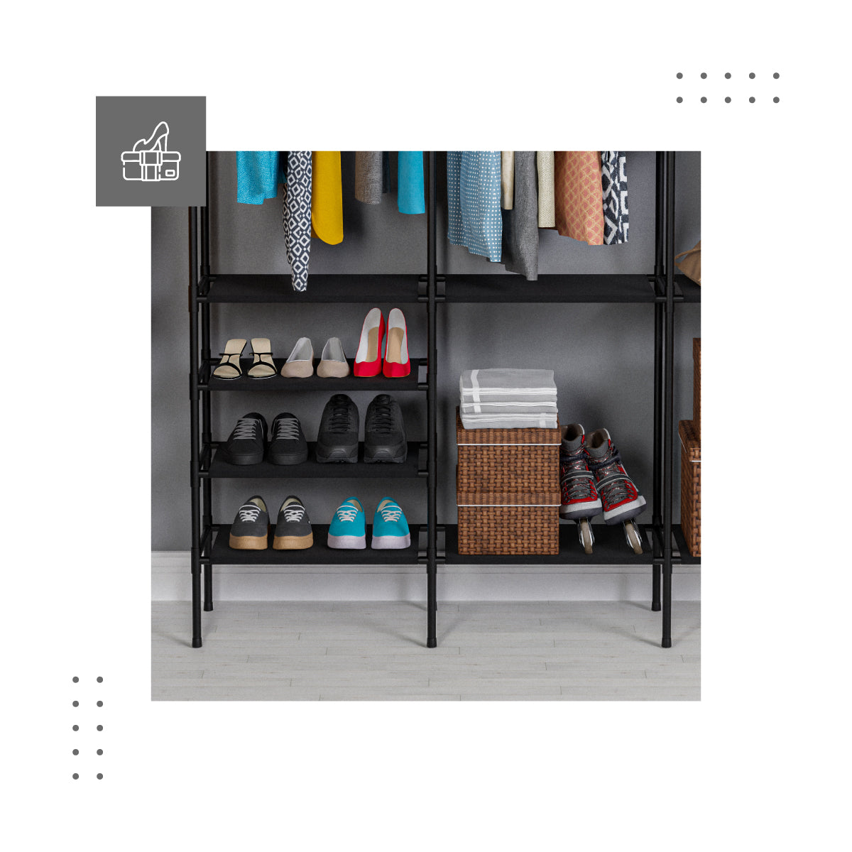 8 planken voor schoenen en accessoires