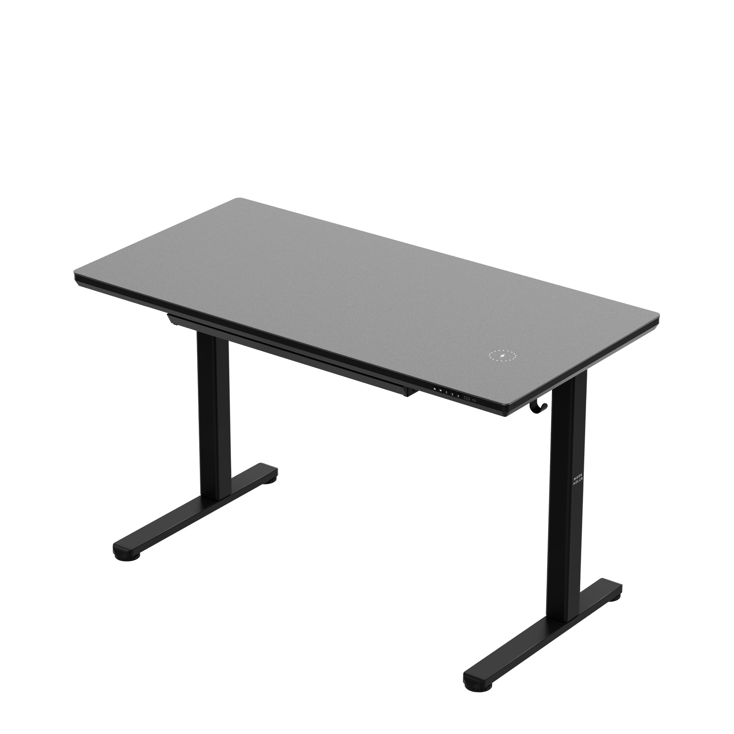 Elektrisch verstelbaar bureau met glazen blad Mark Adler Leader 8.5 Black 120 cm