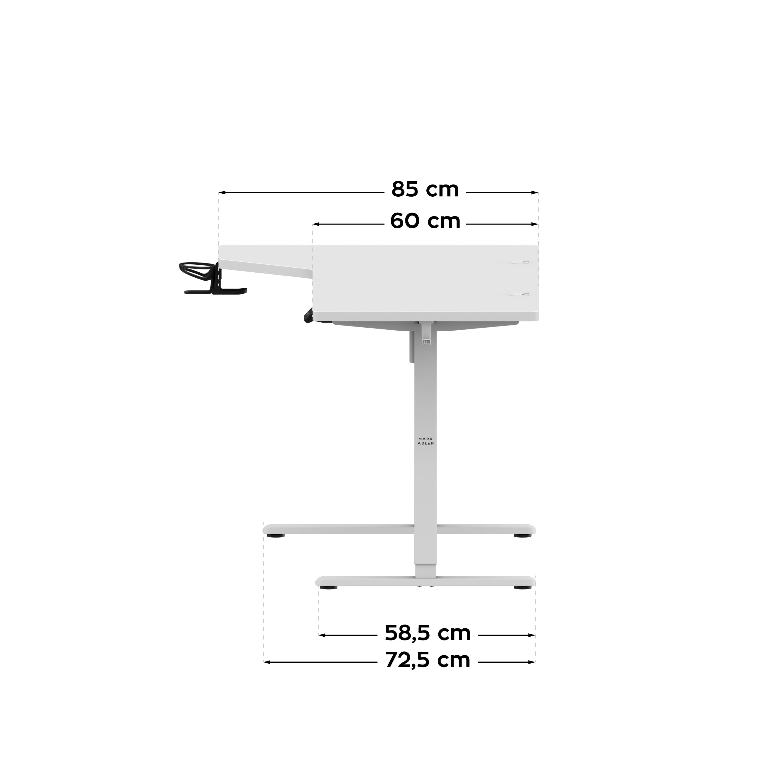 Mark Adler Leader 9.1 White elektrisch verstelbaar bureau, 145 cm