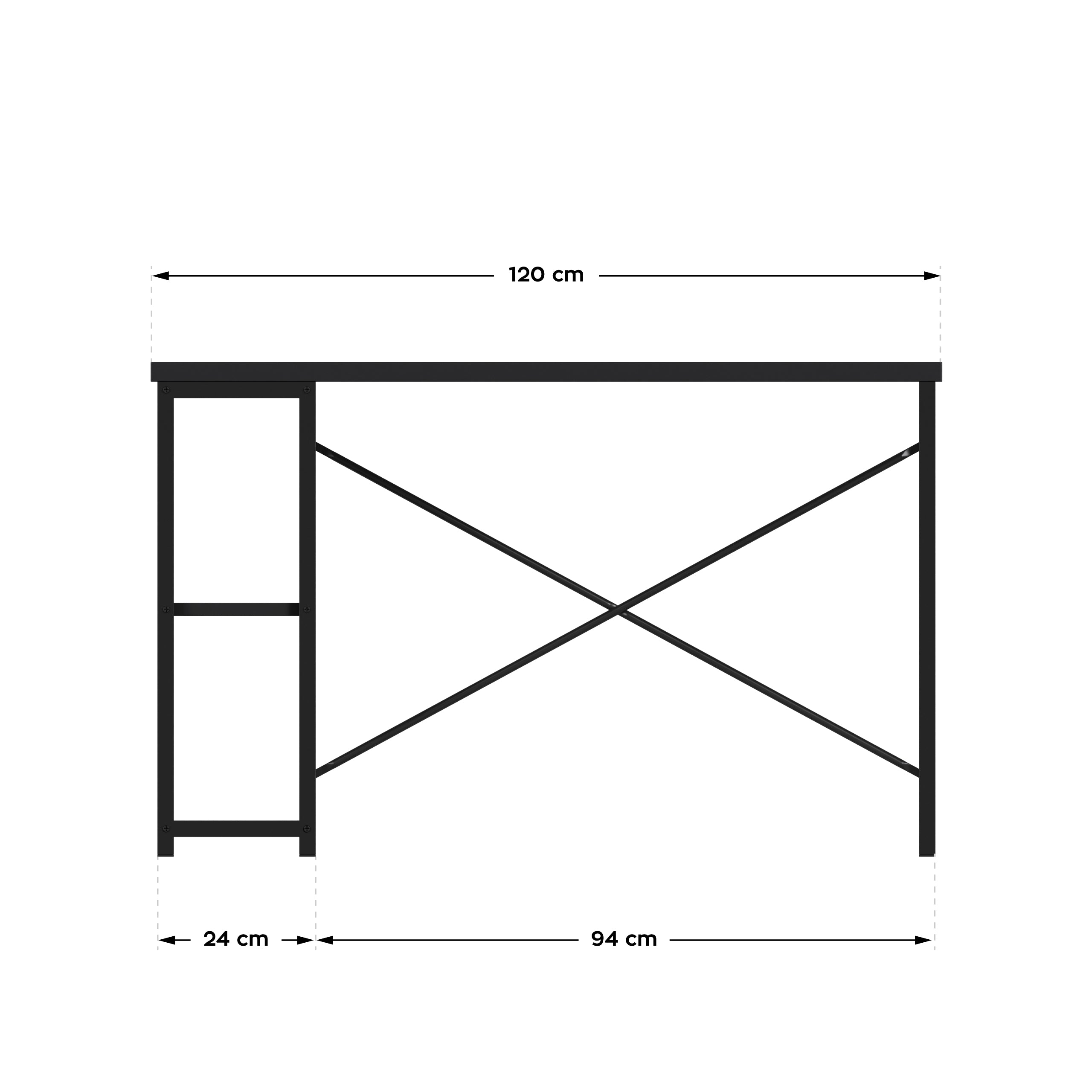 Bureau met planken Mark Adler Leader 2.0 Black 120 cm