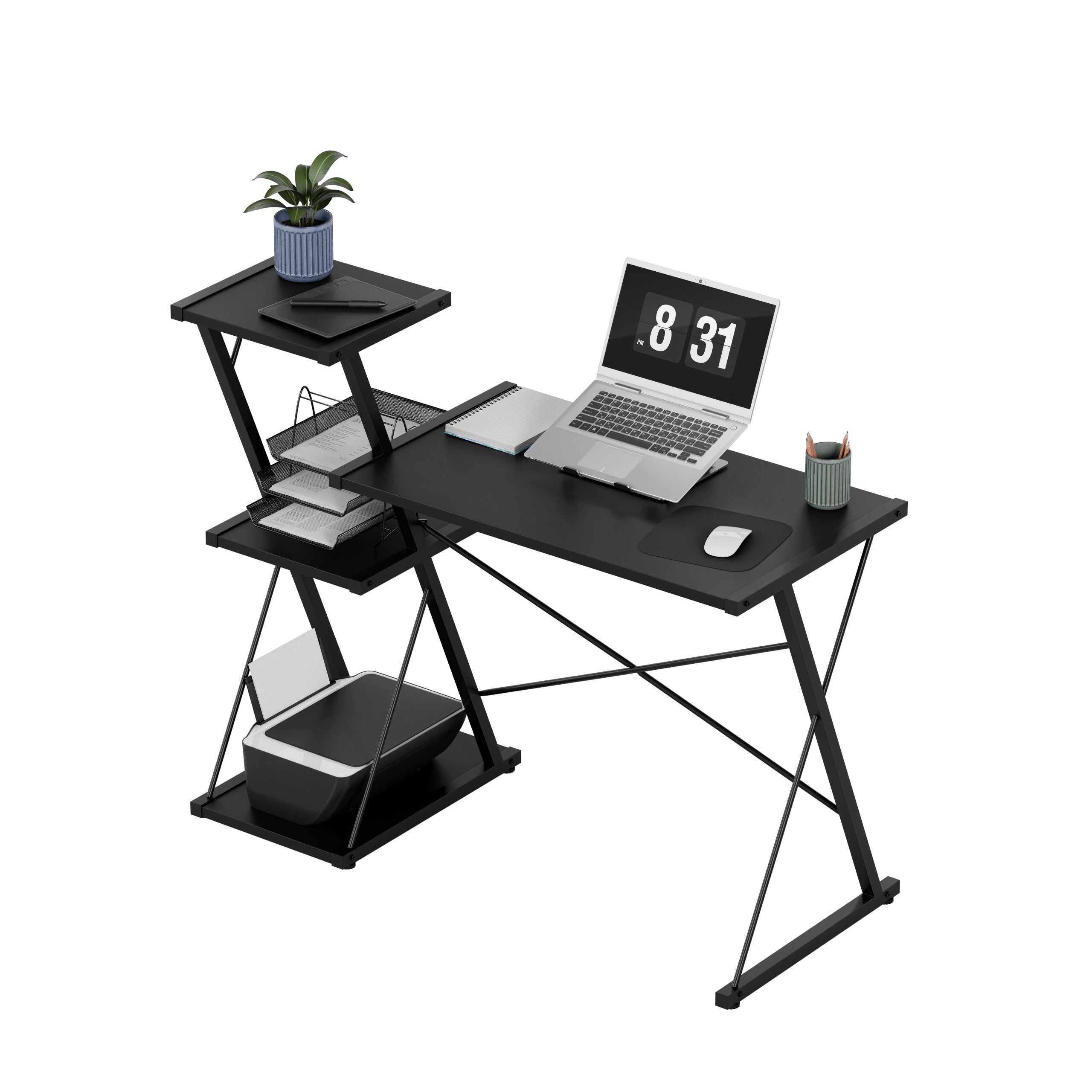 Bureau met planken Mark Adler Leader 3.5 Black 116 cm