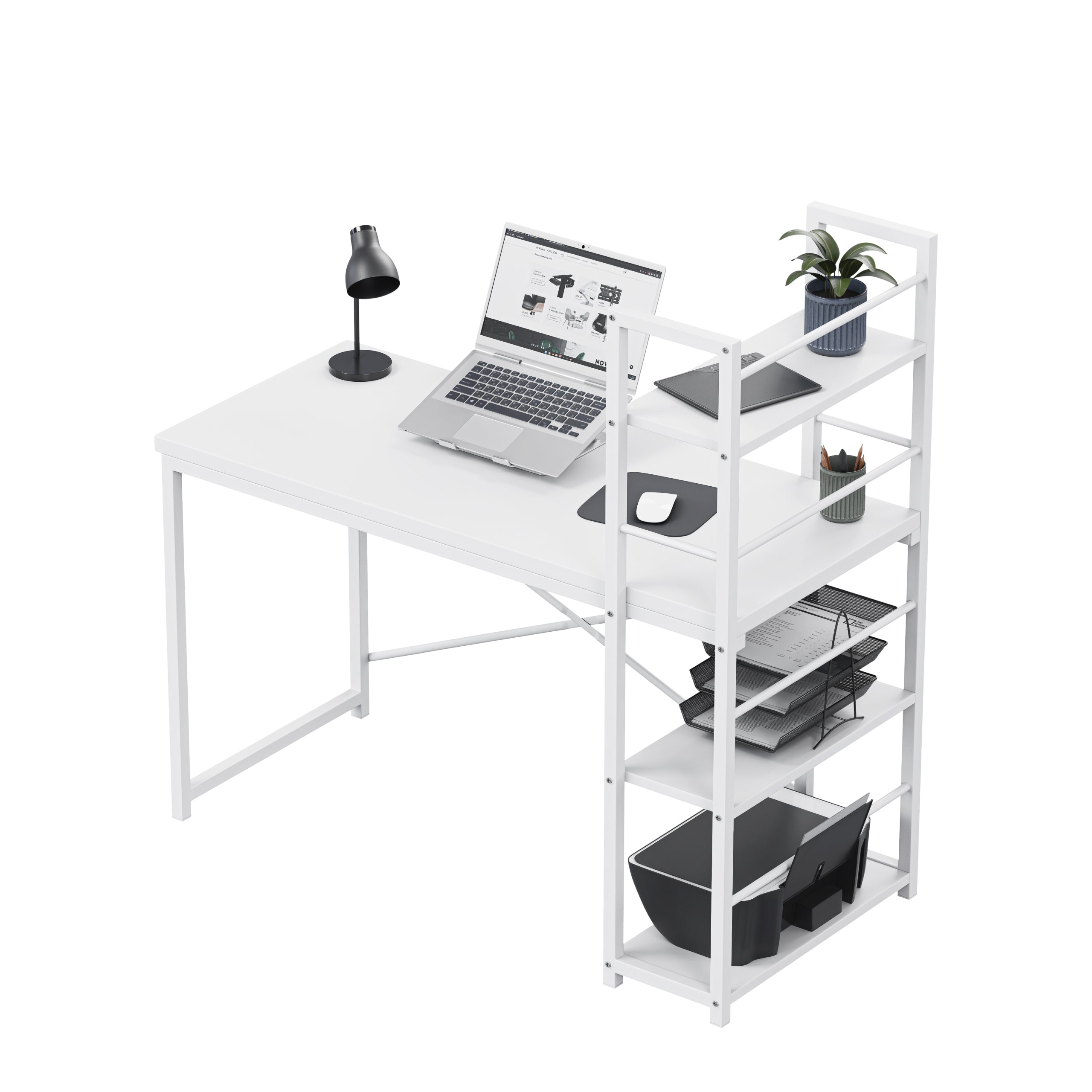 Bureau met planken Mark Adler Leader 4.0 White 120 cm