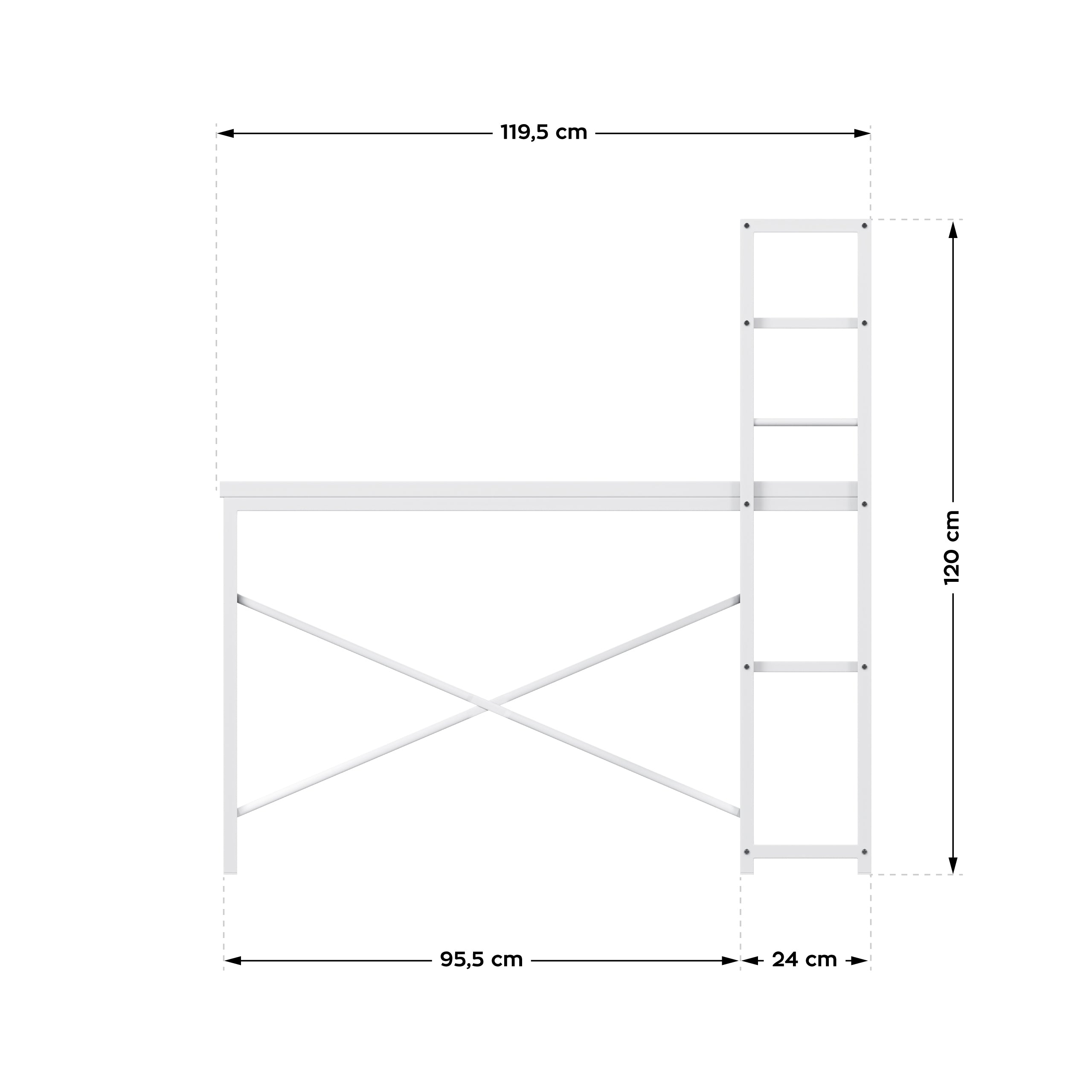 Bureau met planken Mark Adler Leader 4.0 White 120 cm