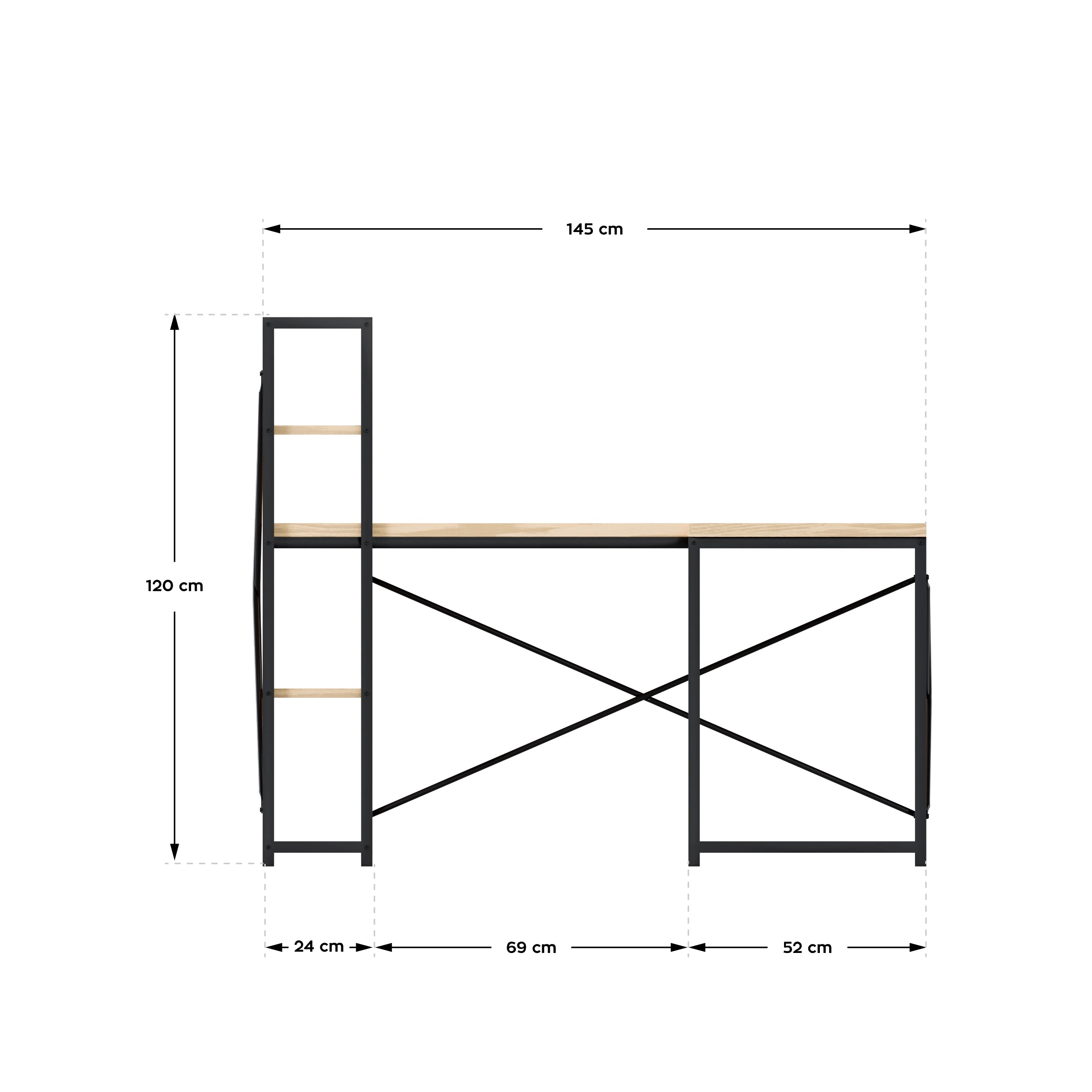 Hoekbureau met planken Mark Adler Leader 5.9 Craft 145 cm