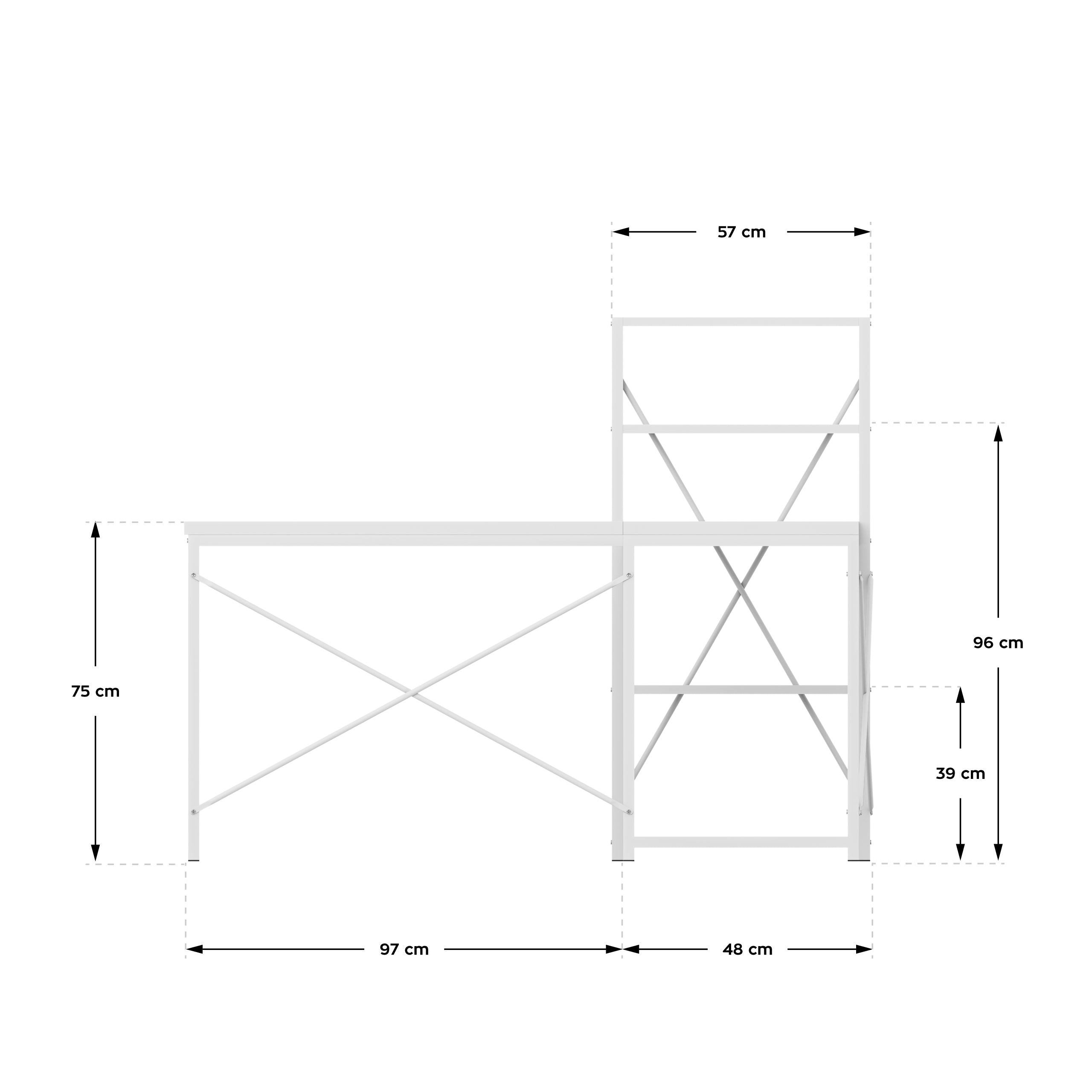 Hoekbureau met planken Mark Adler Leader 5.9 White 145 cm