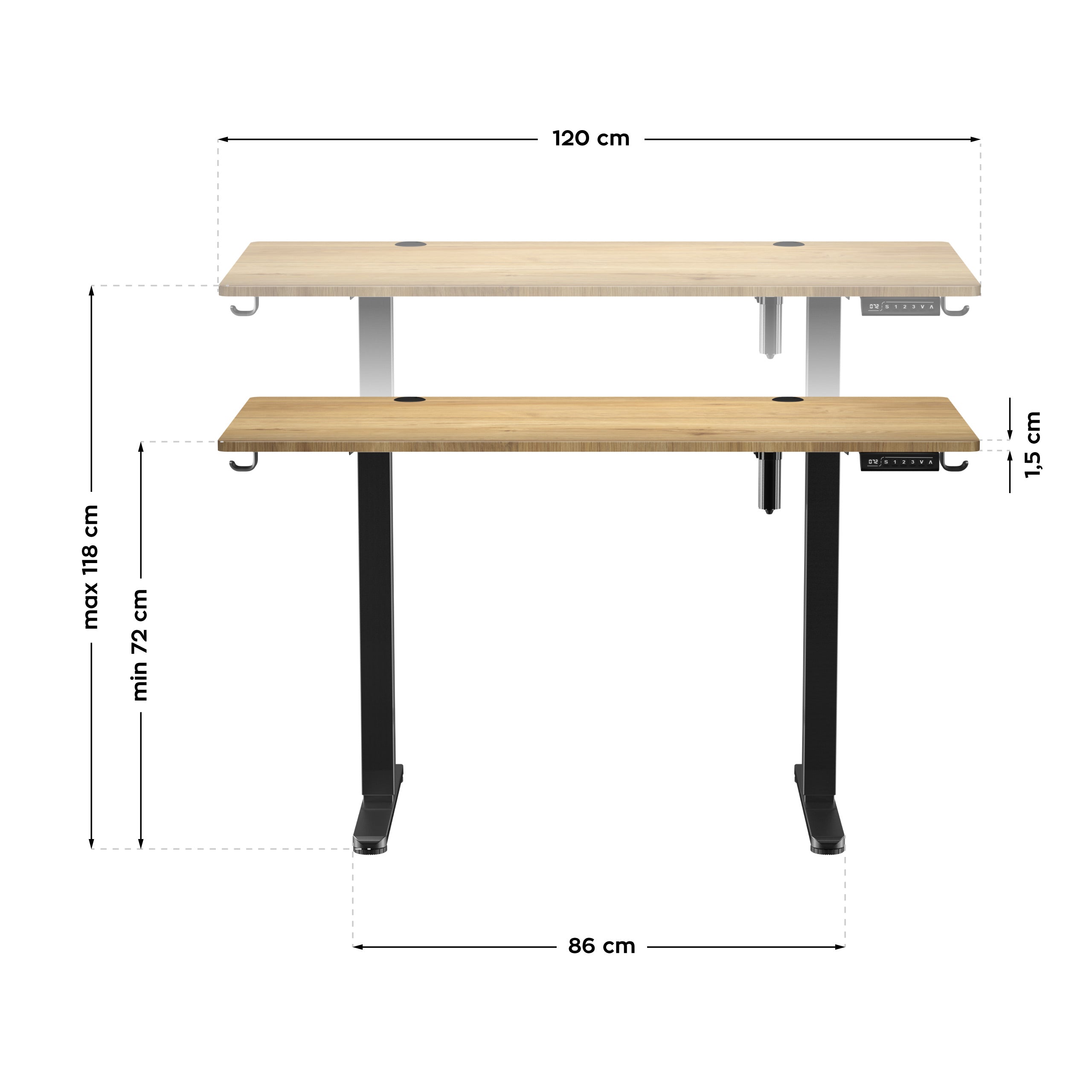 Mark Adler Leader 7.0 elektrisch verstelbaar bureau, 120 cm