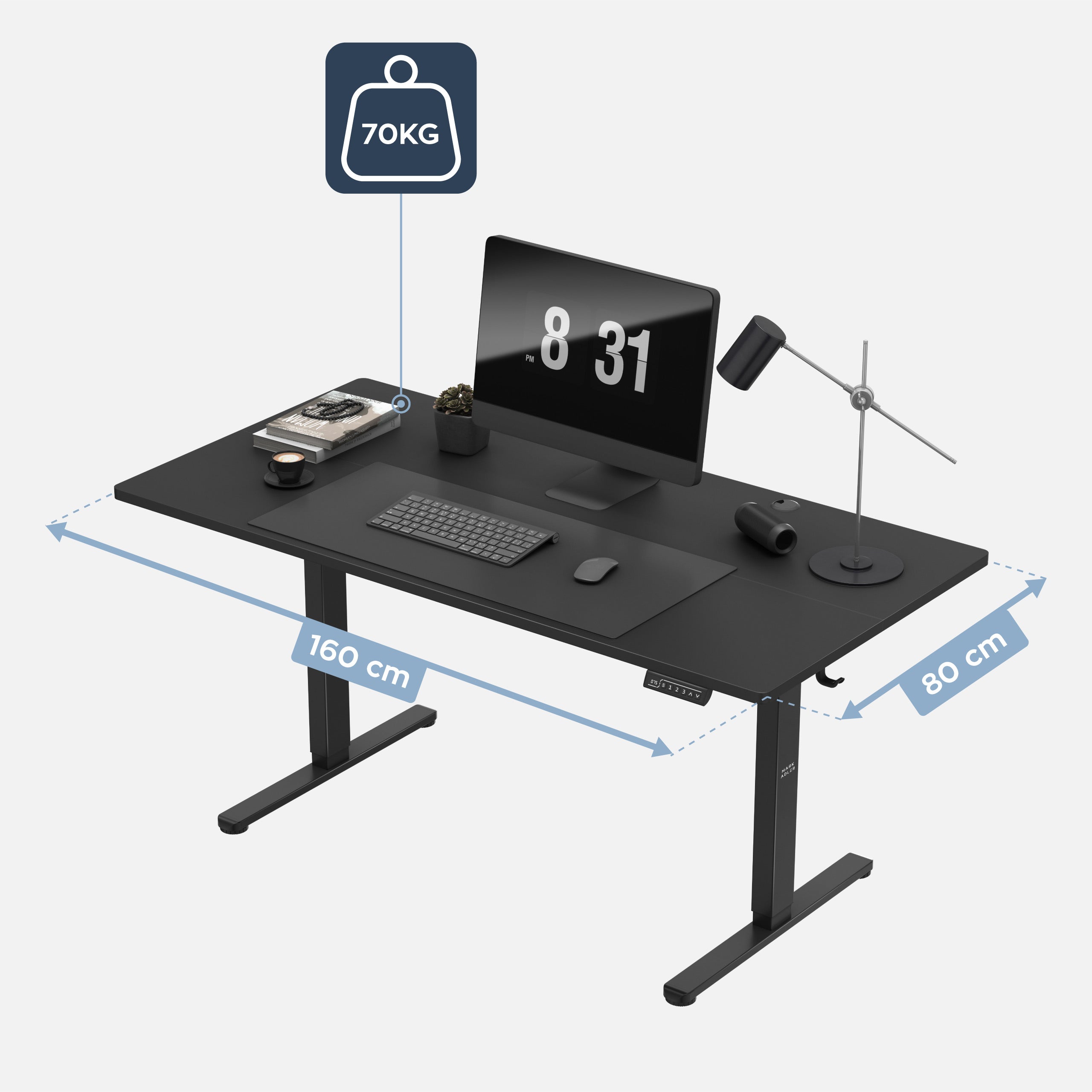 Mark Adler Leader 7.6 Black elektrisch verstelbaar bureau, 160 cm