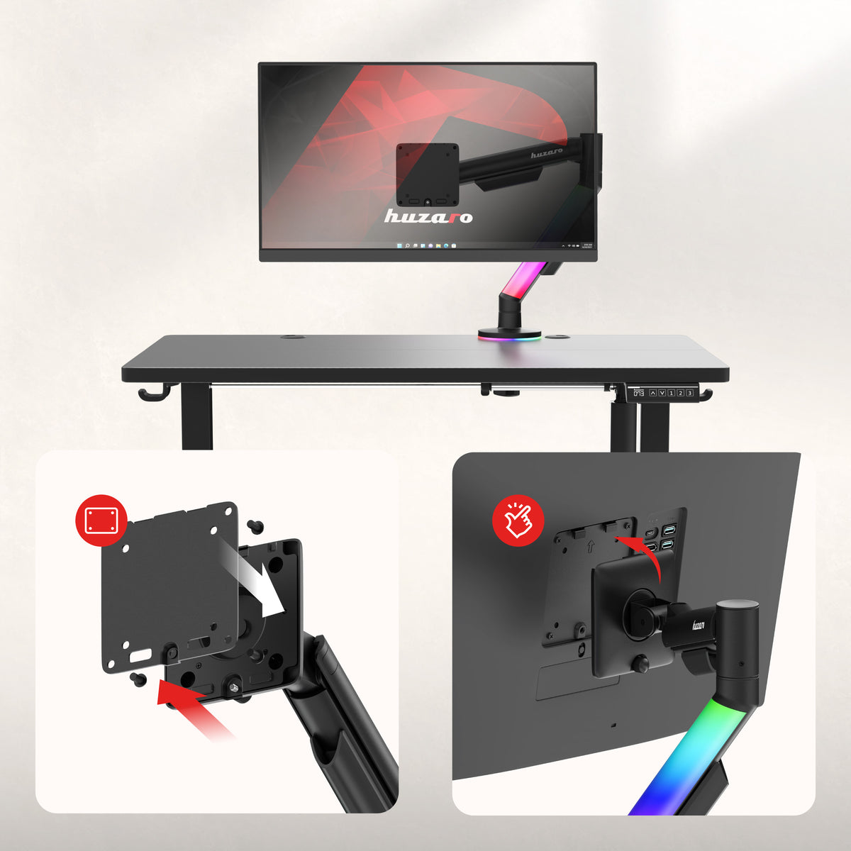 Verstelbare monitorbeugel Huzaro Motion 1.6