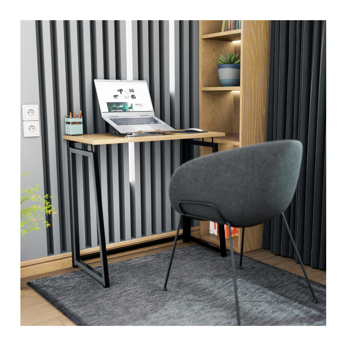 Een functioneel kantoor, zelfs in een klein appartement