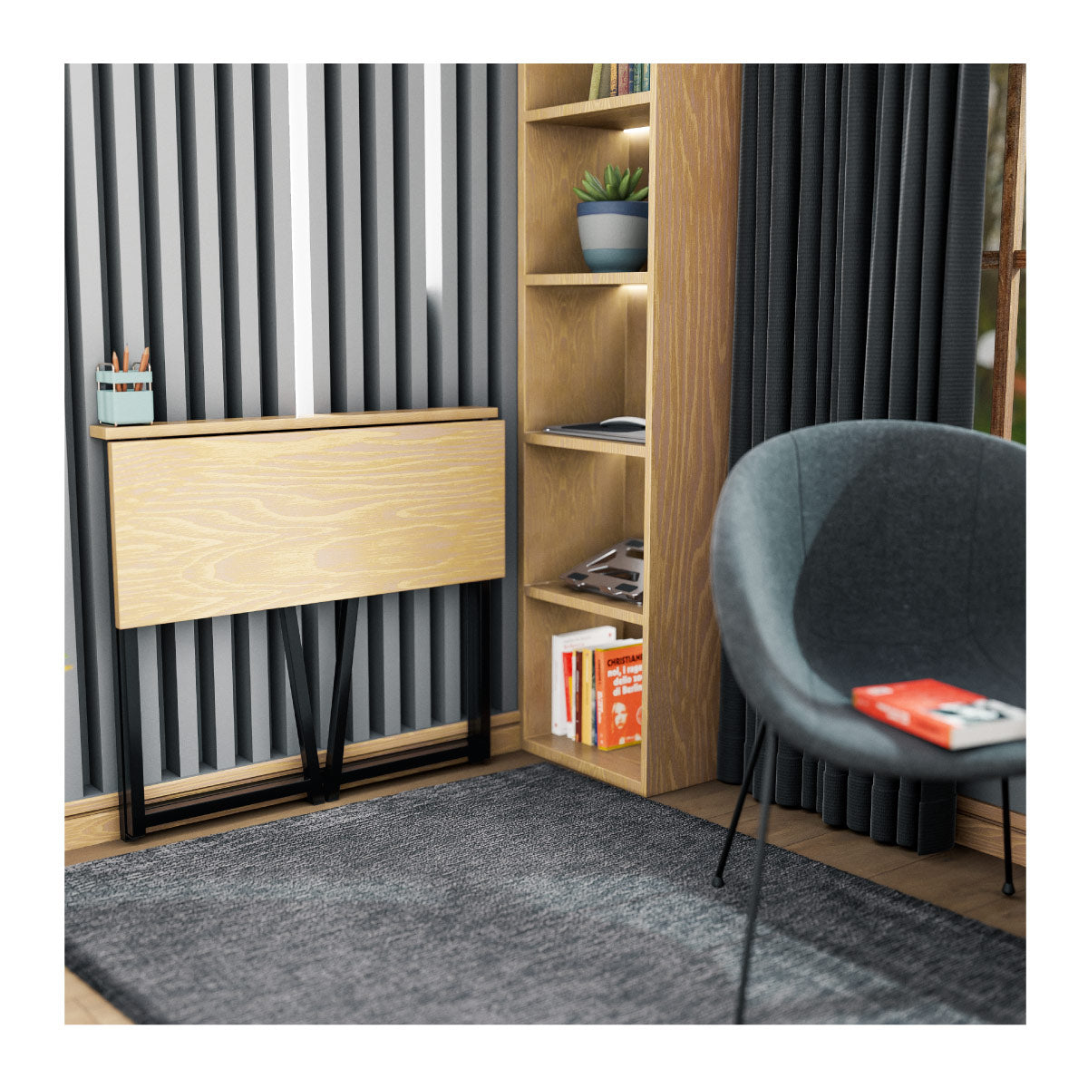 Een bureau dat in een handomdraai kan worden ingeklapt