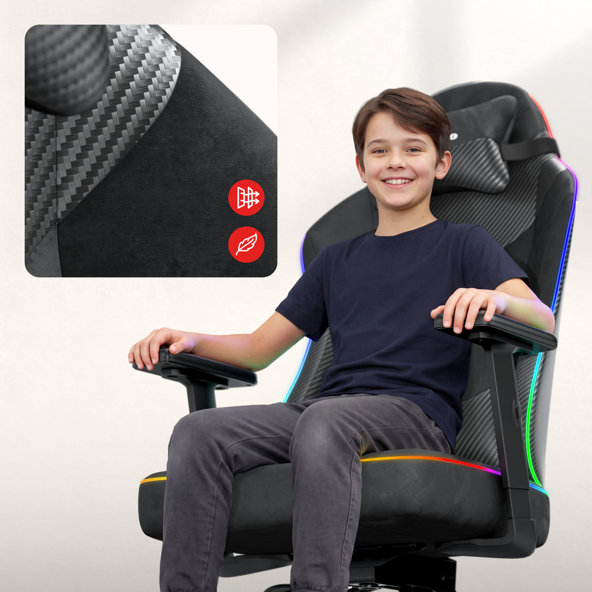 Gamingstoel voor tieners Huzaro Ranger 5.7 RGB BLACK