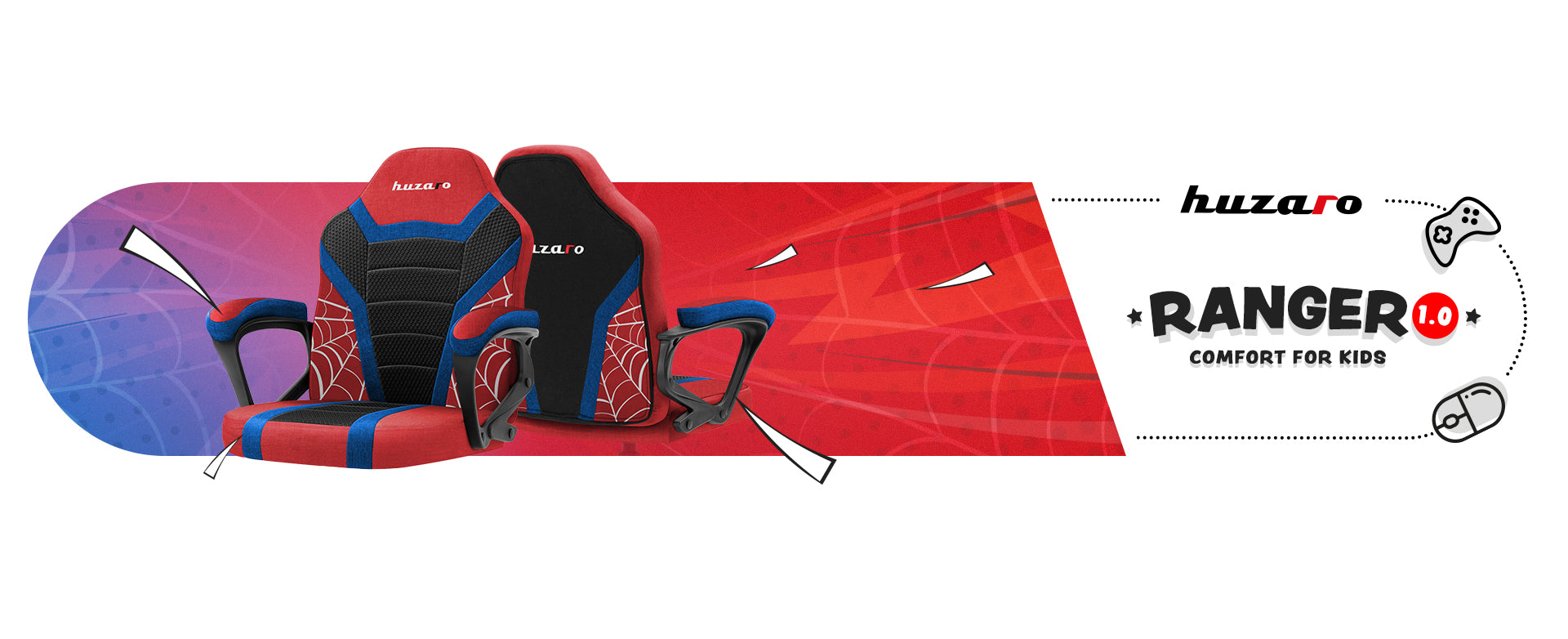 Huzaro Ranger 1.0 Spider Mesh gamingstoel voor kinderen