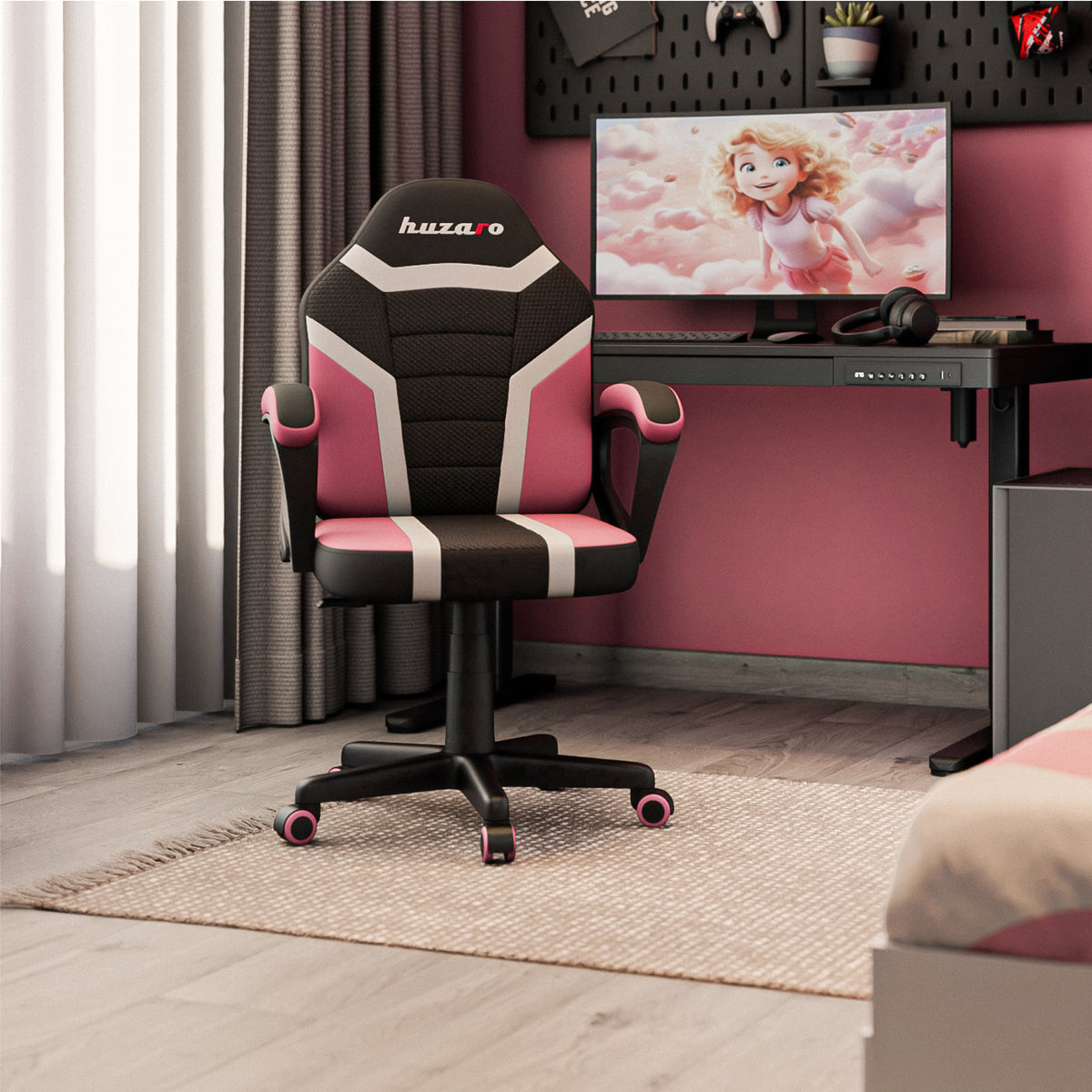 HUZARO RANGER 1.0 Pink Mesh gamingstoel voor kinderen