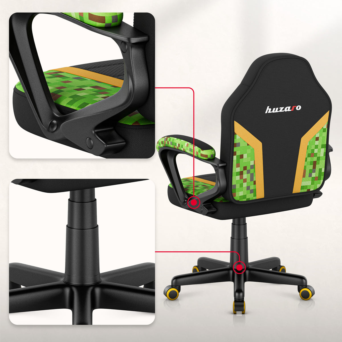 HUZARO RANGER 1.0 Pixel Mesh gamingstoel voor kinderen