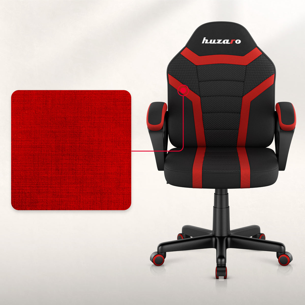 HUZARO RANGER 1.0 Red Mesh gamingstoel voor kinderen
