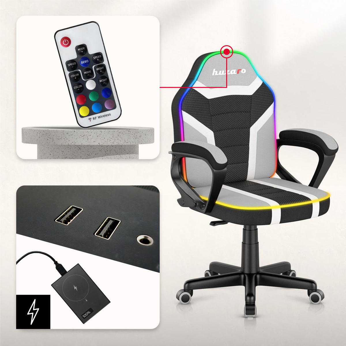 Huzaro Ranger 1.0 RGB gamingstoel voor kinderen