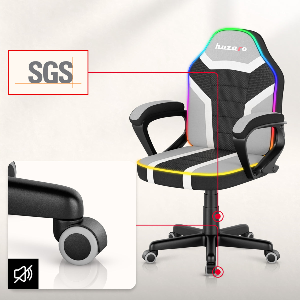 Huzaro Ranger 1.0 RGB gamingstoel voor kinderen
