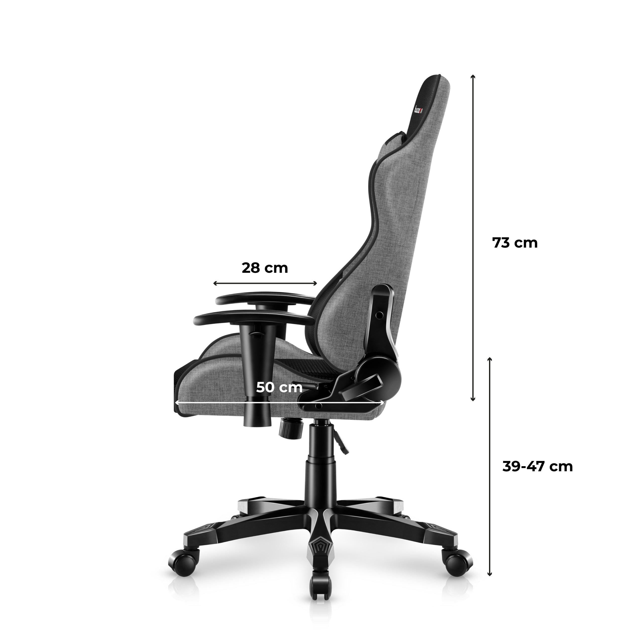 HUZARO RANGER 6.0 Grey Mesh gamingstoel voor kinderen