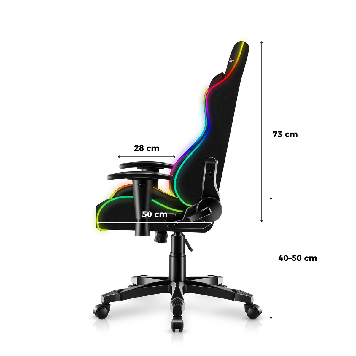 HUZARO RANGER 6.0 RGB Black Mesh gamingstoel voor kinderen