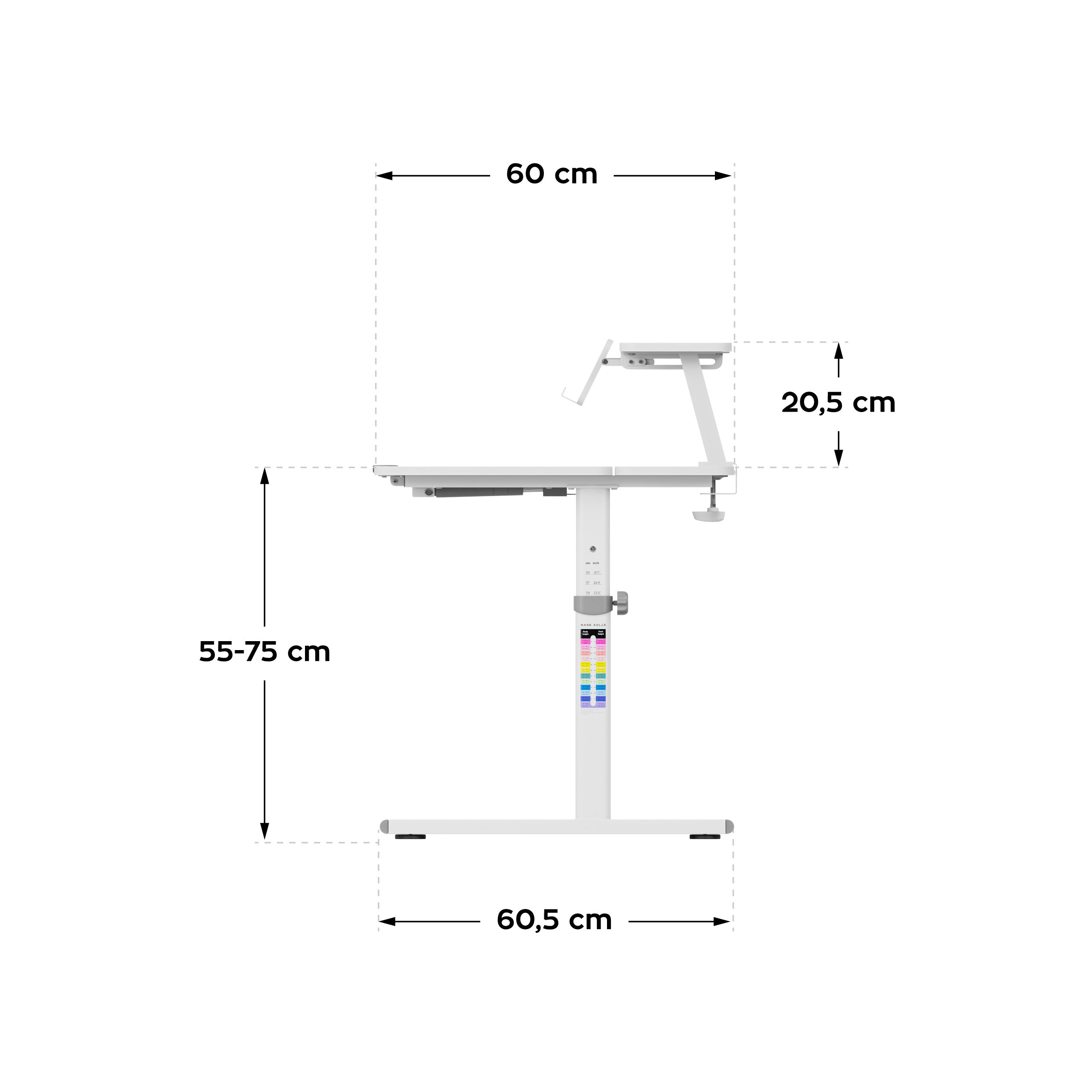 Verstelbaar kinderbureau Mark Adler Study 3.7 Grey 90 cm
