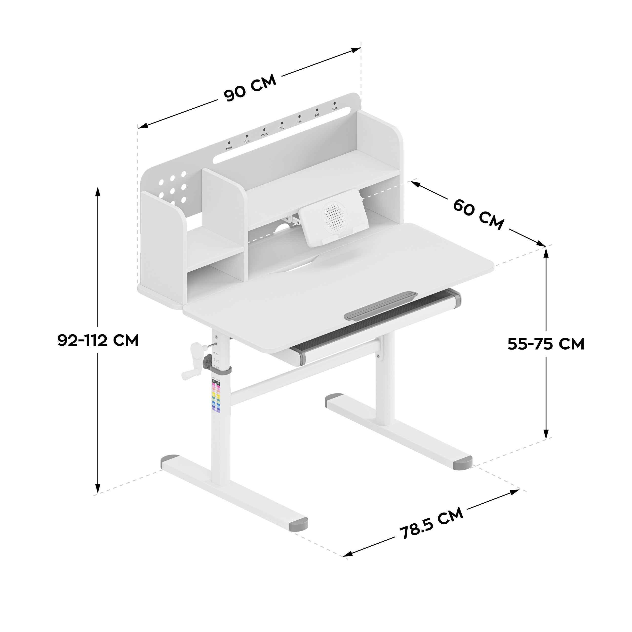 Ergonomisch kinderbureau Mark Adler Study 5.0 Grey 90 cm