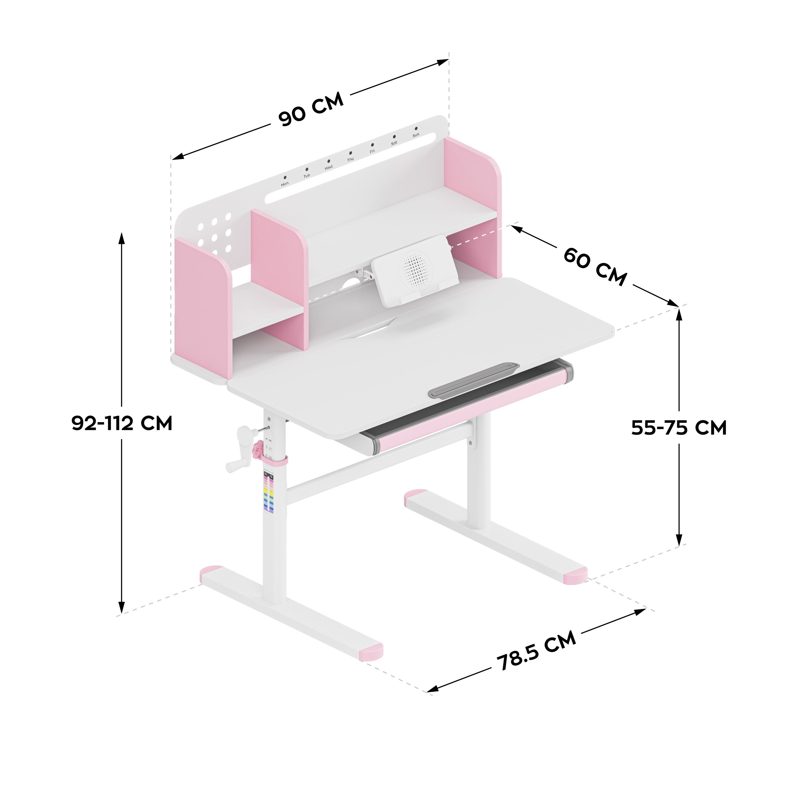 Ergonomisch bureau voor kinderen: Mark Adler Study 5.0 Pink 90 cm