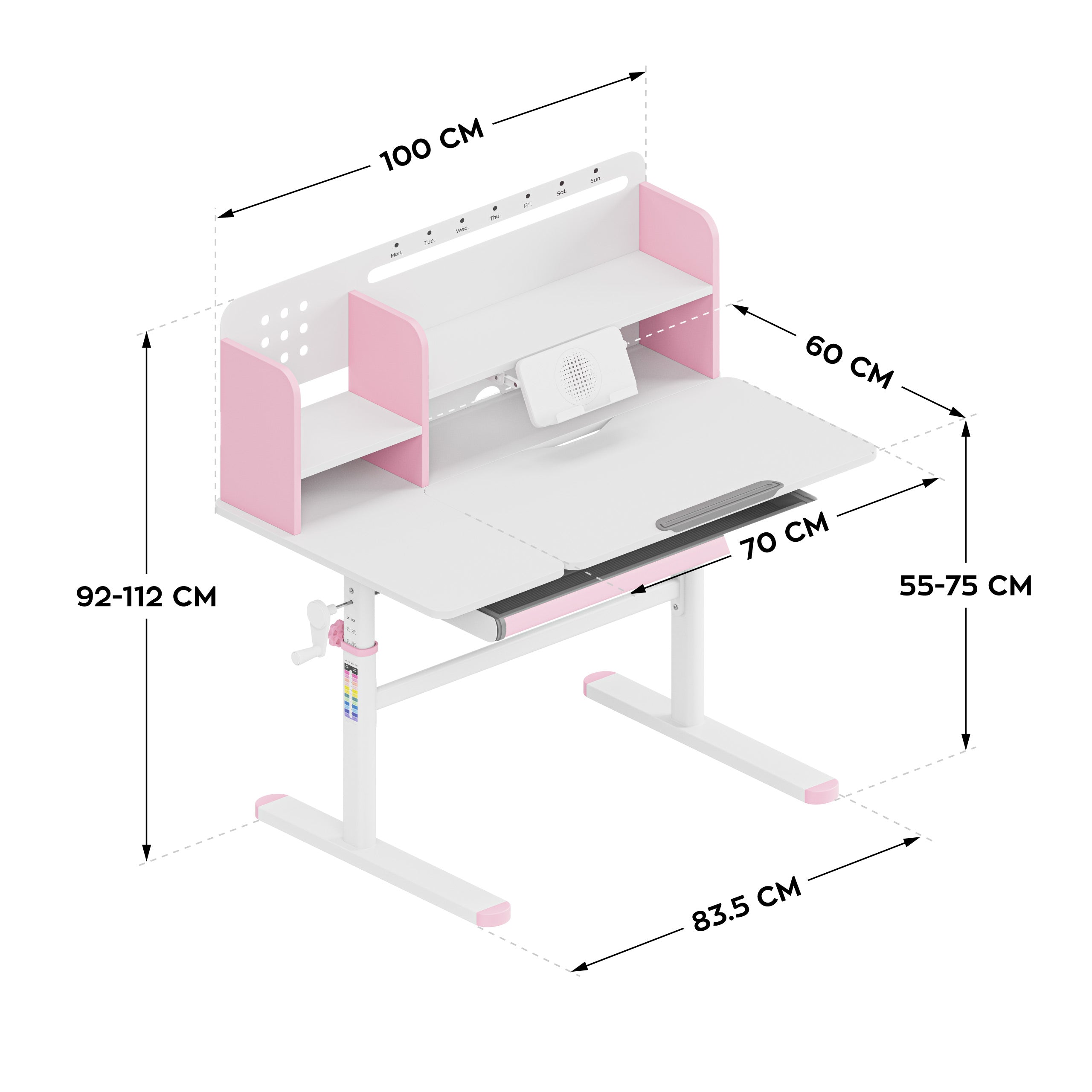 Kinderbureau Mark Adler Study 5.7 Pink 100 cm