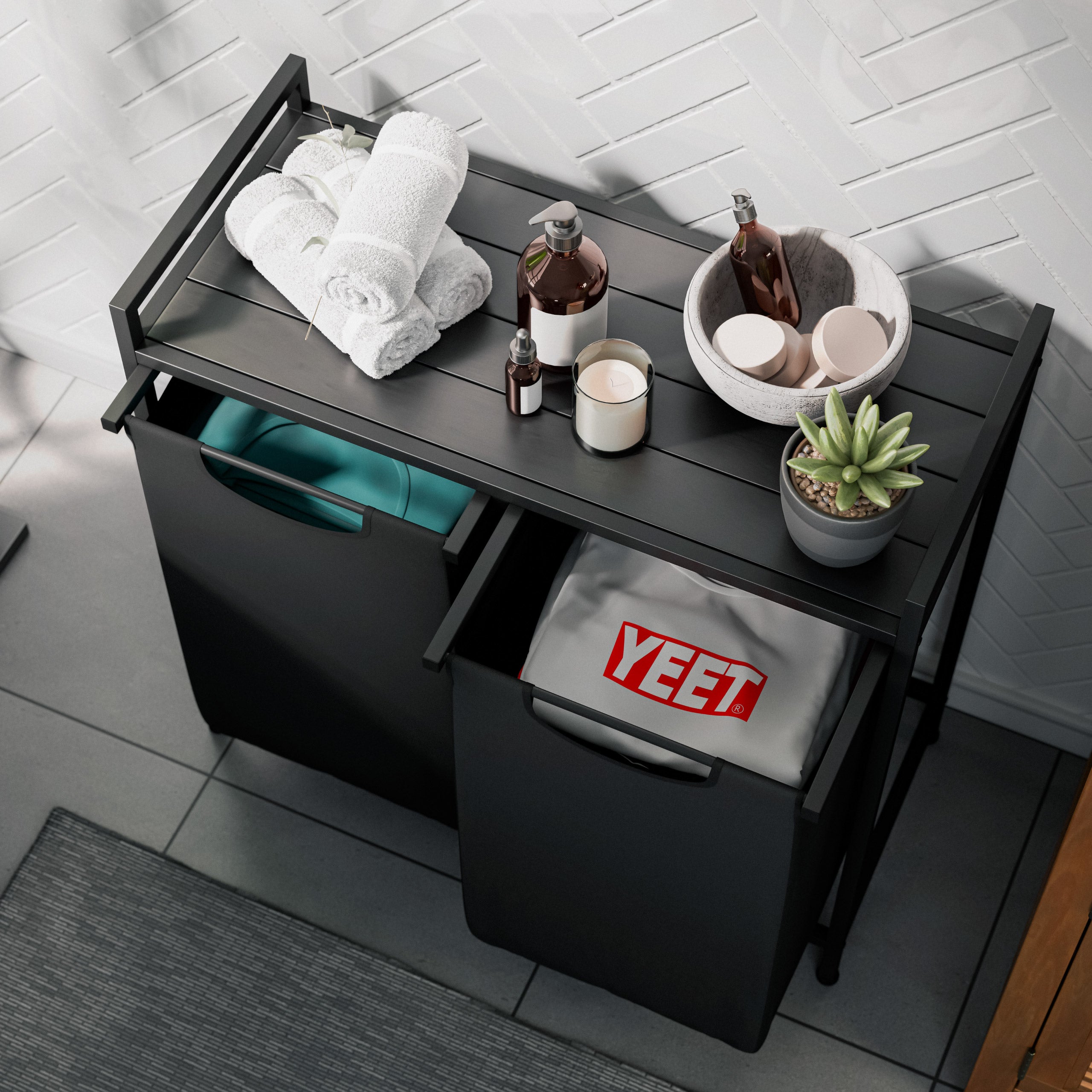 Tidy 2.0 wasmand met twee compartimenten