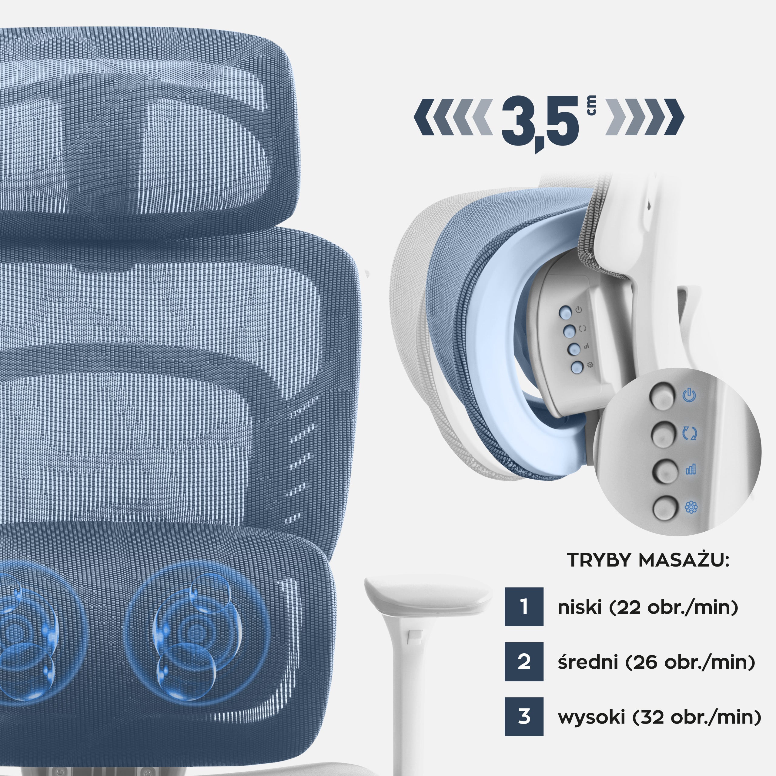 Mark Adler Visioner 6.1 Grey bureaustoel met massagefunctie