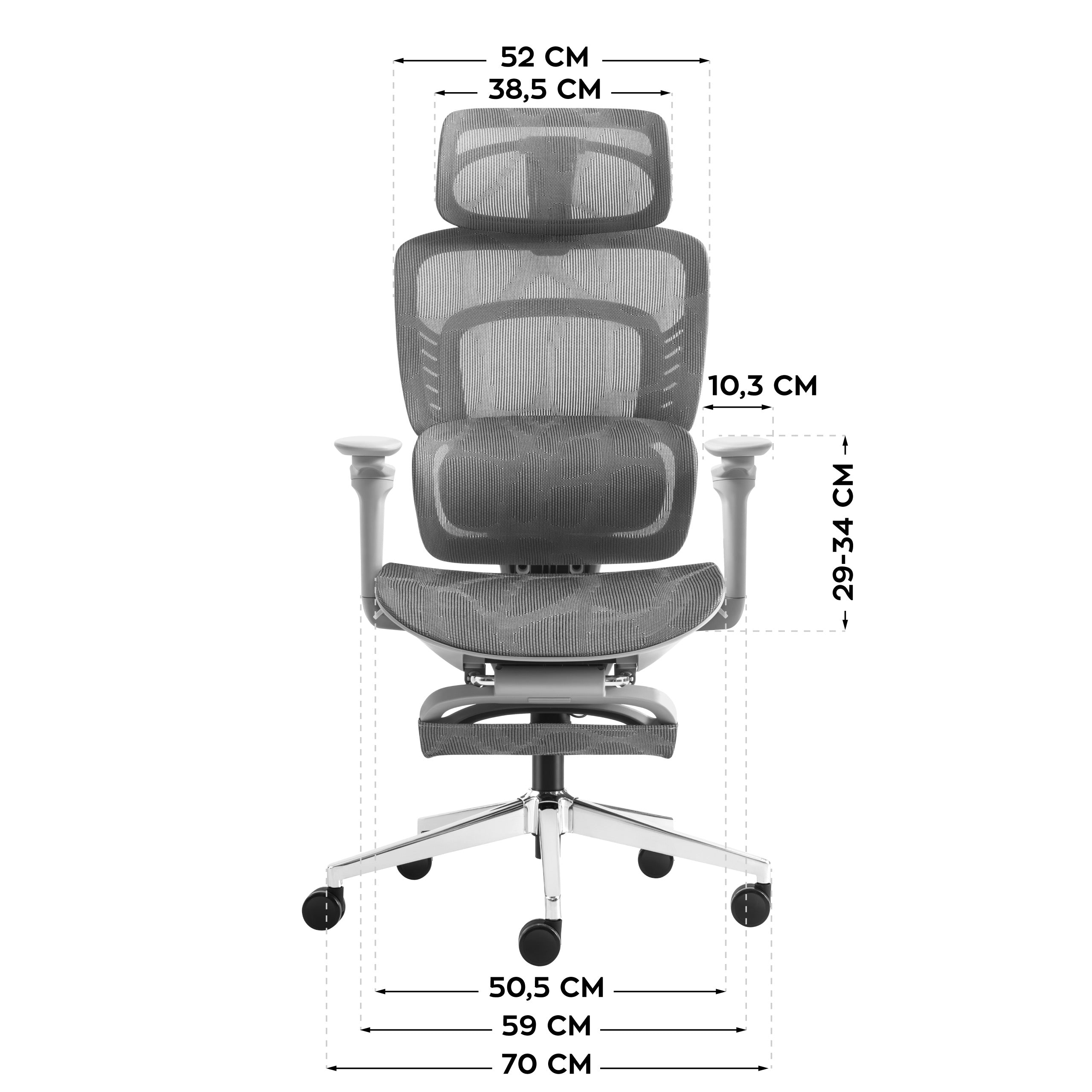 Mark Adler Visioner 8.3 Grey bureaustoel met massagefunctie