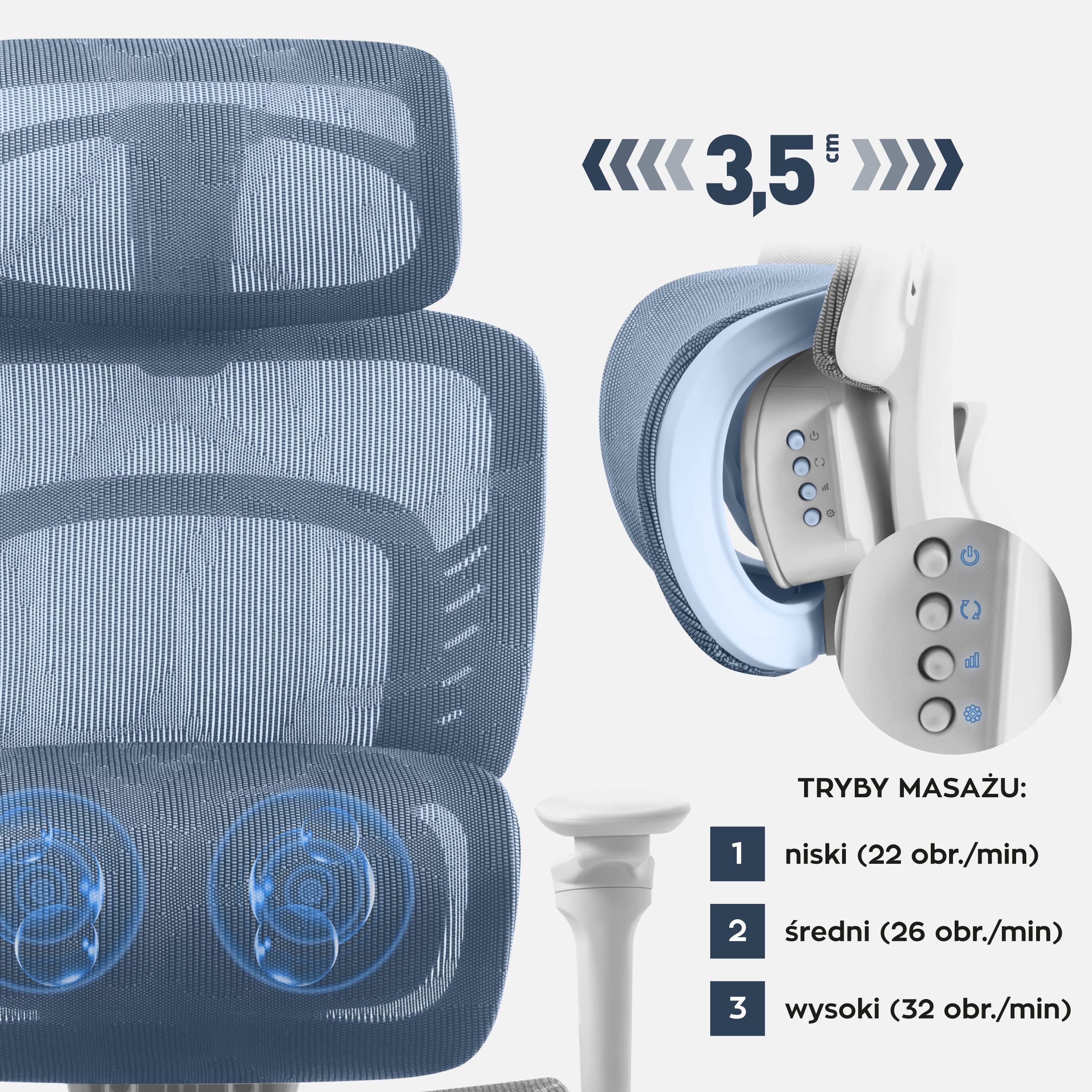 Mark Adler Visioner 8.3 Grey bureaustoel met massagefunctie