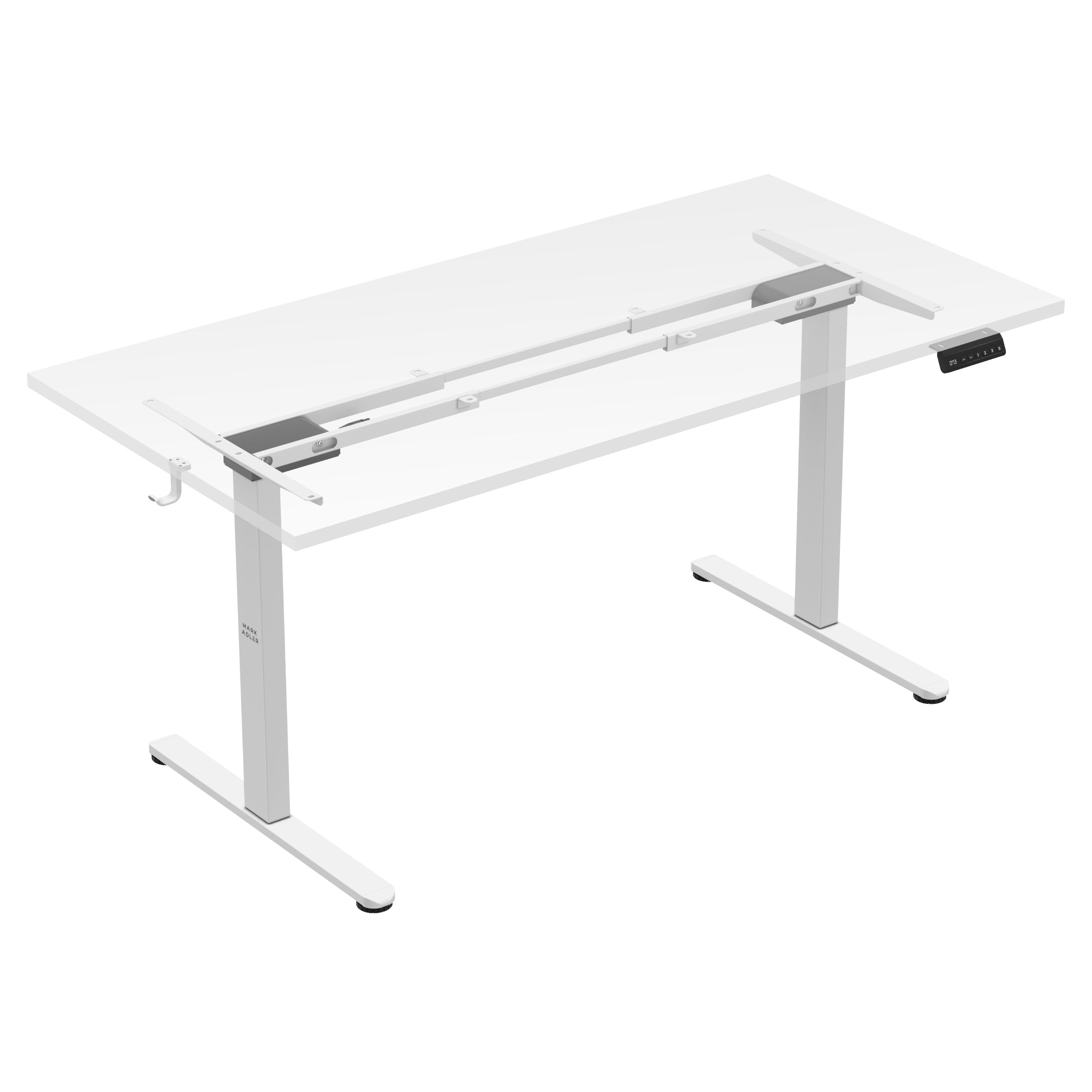 Mark Adler Xeno 4.5 White elektrisch bureauframe met twee motoren, wit
